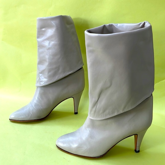 Vintage 80’s light gray Nordstrom all leather over the knee boots - Picture 6 of 16